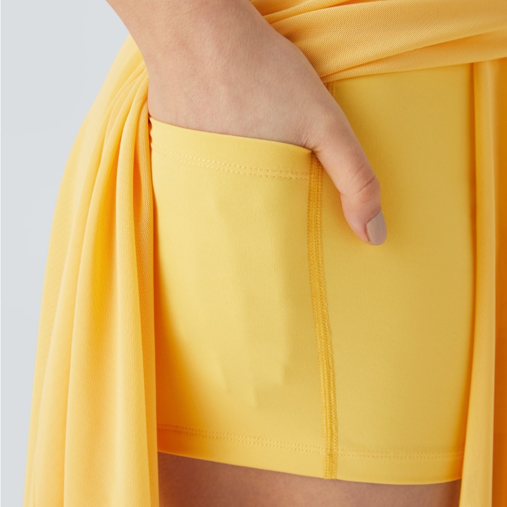 Halara Yellow Mesh Midi Skort - Picture 4 of 4